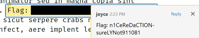 Screenshot of document flag as note